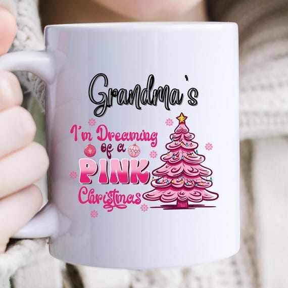 Girly Grandma Gift Pink Xmas mug, Xmas  Grandma Gift Grandma girly Gifts,Christmas Girly gift Grandma pink gift,Christmas Pink Cute Grandma