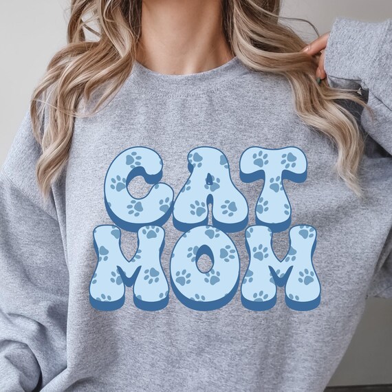 Cat Mom Sweatshirt, Cat Lover Sweatshirt, Cute Cat Sweatshirt, Cat Mama Sweatshirt, Gift For Cat Lover, Gift For Cat Mom, Cat Mom Crewneck,