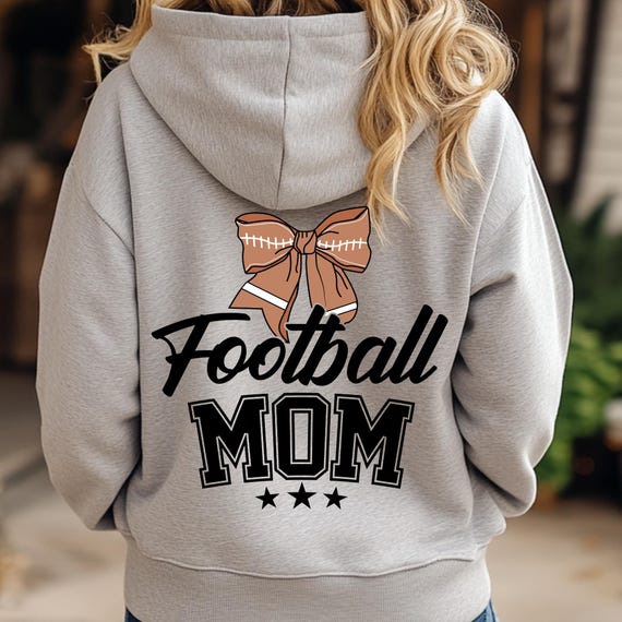 Mom Football Zippered Hoodie, Gift for Mom Football Lover, Sports Fan Sweatshirt, Mother's Day Gift, Football Mom Zippered Jacket