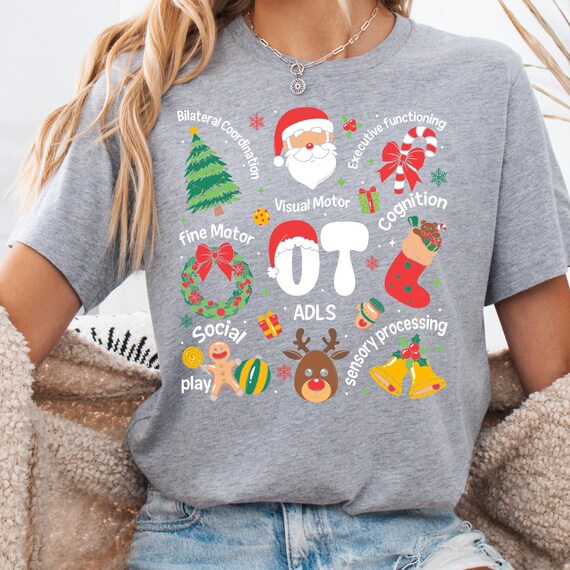 Occupational Therapy Shirt, Holiday OT Tee for Christmas, Festive Therapist Gift