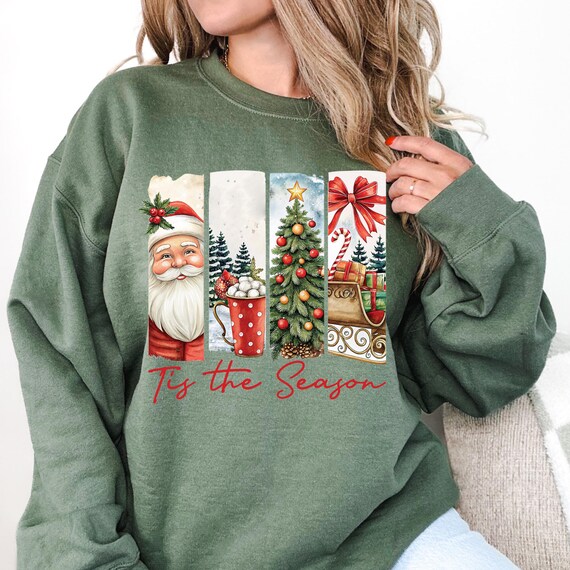 Christmas Sweatshirt, Festive Tee for Holiday Lovers Santa Gift