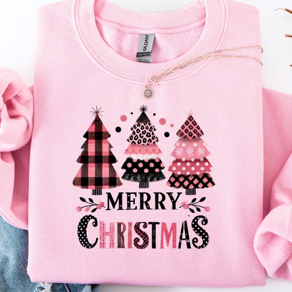 Pink Christmas Shirt for Holiday Lovers: Festive sweatshirt Gift