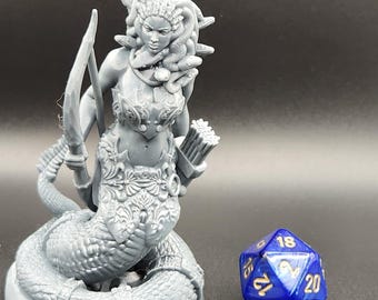 Gorgon Archer Miniature: Medusa Figurine for RPG