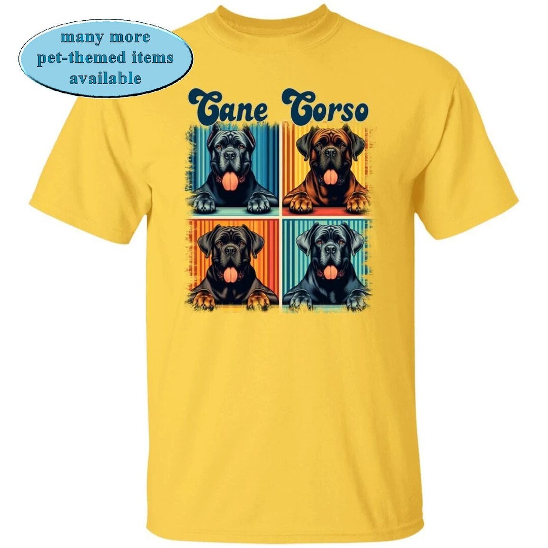 Midcentury Retro Style Cane Corso italian Mastiff Dogs on Graphic T