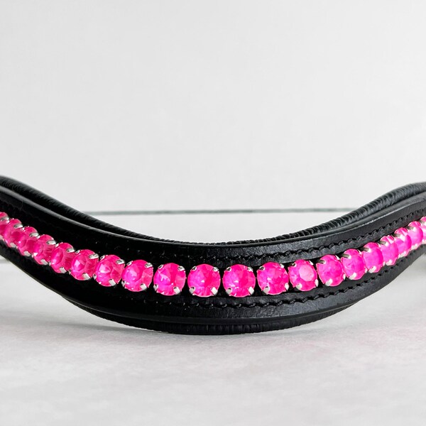 Electric Pink Crystal Browband | Hot Pink Browband | Bling Browband