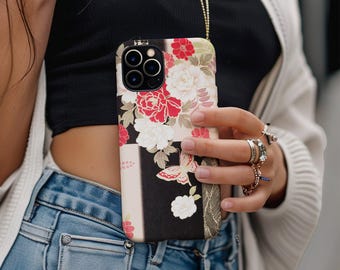 Floral Butterfly Tough Phone Case: iPhone, Galaxy, Pixel; Glossy or Matte Finish