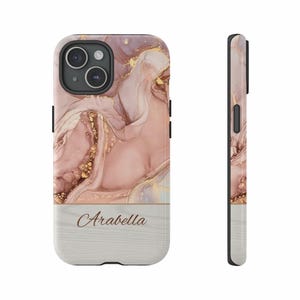 Custom Name iPhone Case: Marble Effect, Elegant, Personalized, Abstract