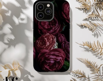 Dark Gothic Rose Phone Case: iPhone, Galaxy, Pixel; Glossy or Matte Finish