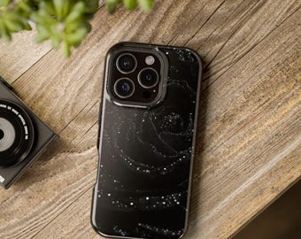 Black Gothic Rose Phone Case: Victorian Dark Academia, Glossy/Matte Finish