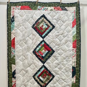 Cabins in the Snow - 40&quot; x 52&quot; Handmade Patchwork Quilt