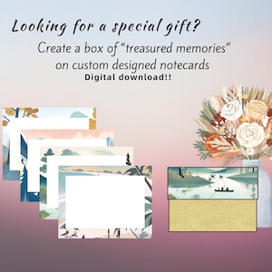 Betekenisvol en uniek cadeau van 'Treasured Memories' voor een speciaal iemand! Digitale download. Bewerkbare notitiekaartsjabloon. Eenvoudige doe-het-zelfdoosbonus