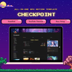 Gamified Notion Template | Life Dashboard for ADHD, Students & Work | RPG Productivity System