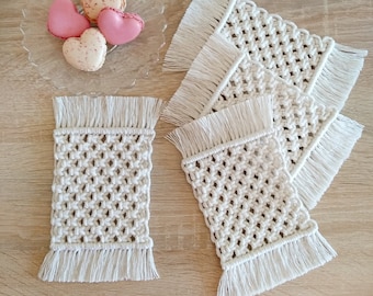 Macrame Coasters Set of 4 for Chic Table Decor