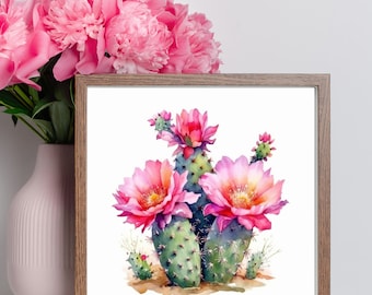Water Color Cactus Digital Art Print- DIGITAL DOWNLOAD ONLY