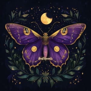 Bundle numérique du jardin des papillons de nuit au clair de lune, éphémères sorcières, papier de scrapbooking lunaire, pages de fond gothique, fleurs célestes Bujo fantastique