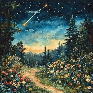 Shooting Star Garden Efemere afdrukbare ongewenste tijdschrift Vintage Nature Celestial Digital Paper Pack Scrapbook Celestial Grimoire