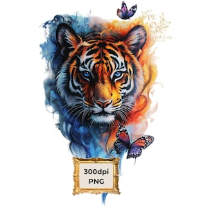 Tigers PNG, Fire Tiger Head Sublimation, Tiger Head Logo png, Transparent PNG Digital Design, T-shirt Sublimation Digital File Download