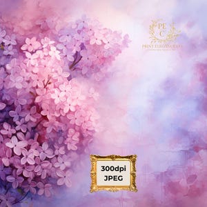 Pink Lilac floral watercolor digital paper, abstract pastel Pink scrapbook paper