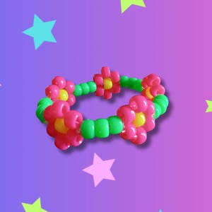 Kandi Beaded Flower Bracelet