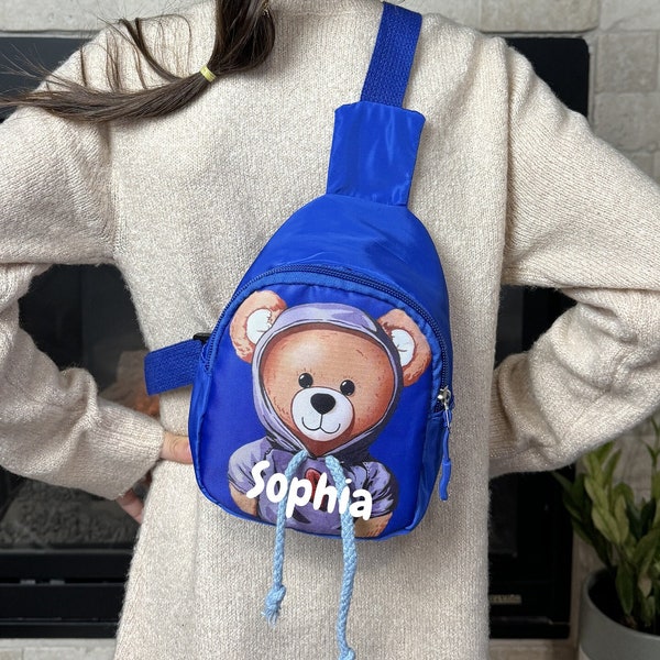 Personalized Kids Sling Bag | Fanny Packs | Mini Purse | Mini Handbag | Girl Purse | Teddy Bear Bag | Gift for Kids | Easter Basket Gifts