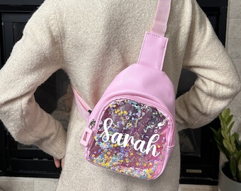 Personalized Kids Fanny Packs | Sling Bag | Mini Purse | Mini Handbag | Girl Purse | Sparkle Sling Bag | Gift for Kids | Easter Basket Gifts