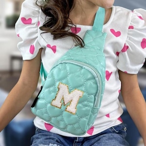 Mini sac à main personnalisé à bandoulière pour enfant | Sac à lettres en chenille en chenille | Porte-monnaie pour mini fille | Sac enfant personnalisé |  Cadeaux pour filles