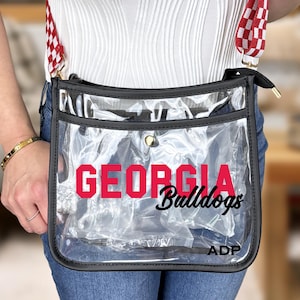 Pick your Strap Personalized Clear Crossbody Bag | Custom Clear Bag | Stadium Approved Bag | Game Day Purse | College Gifts | Gift for Hers