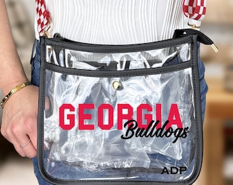 Pick your Strap Personalized Clear Crossbody Bag | Custom Clear Bag | Stadium Approved Bag | Game Day Purse | College Gifts | Gift for Hers