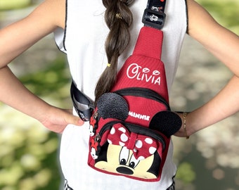 Personalized Kids Sling Bag | Fanny Pack | Custom Disney Mickey Minnie Bag | Disney Trip Vacation | Monogram Kids Bag | Gifts for Kids