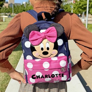 Sac à dos personnalisé Disney Mickey Minnie | Idéal pour un voyage Disney en famille | Vacances Disney | Sac Disney personnalisé | Cadeaux pour les enfants