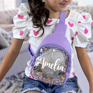 Sacs banane personnalisés pour enfants | Sac à bandoulière | Mini sac à main | Mini sac à main | Sac à main fille | Sac à bandoulière scintillant | Cadeau pour les enfants