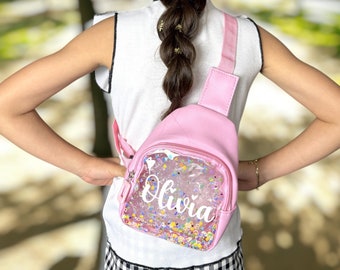 Personalized Kids Fanny Packs | Sling Bag | Mini Purse | Mini Handbag | Girl Purse | Sparkle Sling Bag | Gift for Kids