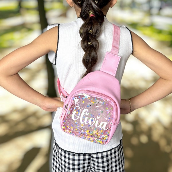 Personalized Kids Fanny Packs | Sling Bag | Mini Purse | Mini Handbag | Girl Purse | Sparkle Sling Bag | Gift for Kids