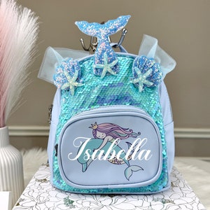 Sequin Backpack Personalized Unicorn Back Pack Mermaid Sequin Drawstring Bag Etsy