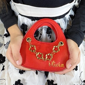Porte-monnaie personnalisé pour enfants | Mini sac à main | Sac à main pour petite fille | Soirée dansante | Filles Fleuries | Cadeaux pour fête | Cadeaux pour filles