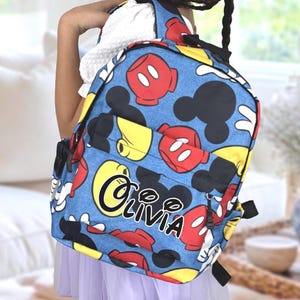 Personalized Mickey Minnie Backpack | Perfect for Family Disney Trip Vacation | Mickey Bookbag | Custom Disney Backpack | Gifts for Kids