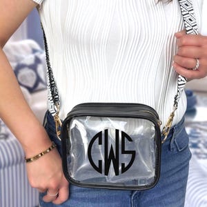 Pick your Strap Personalized Clear Crossbody Bag | Custom Clear Bag | Game Day Bag | Stadium Bag | Concert Purse | Graduation | Gift for Her