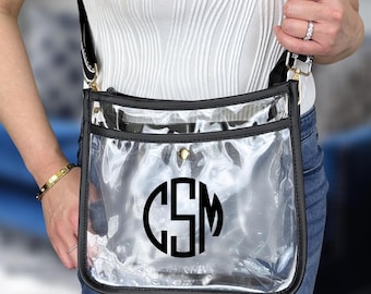 Pick your strap Personalized Clear Stadium Bag | Custom Clear Bag | Clear Crossbody Stadium Approved | Concert Game Day | Gifts for Hers |