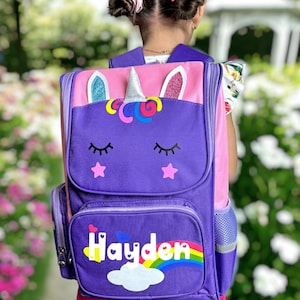 Personalized Unicorn Backpack for Kids | Custom Backpack | Schoolbag bookbag | Monogram School Bag | Gifts for Kids