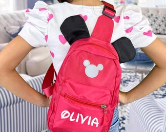 Bolso bandolera Disney personalizado para niños / Bolso Disney Mickey Minnie personalizado / Vacaciones Disney / Traje Disney familiar / Revelación sorpresa Disney