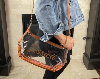 Personalized Clear Shoulder Bag | Crossbody Fanny Packs | Stadium Approved Handbag | Concert Handbag | PVC Handbag Purse | Valentines Gift