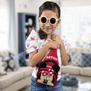 Sac à bandoulière personnalisé pour enfants | Sac banane | Sac Mickey Minnie personnalisé Disney | Voyage Disney | Sac monogrammé pour enfant | Cadeaux pour les enfants
