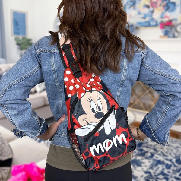 Personalized Disney Mickey Minnie Sling Bag | Custom Disney Bag | Family Disney Vacation | Disney Bag | Crossbody Bag | Gift for Her