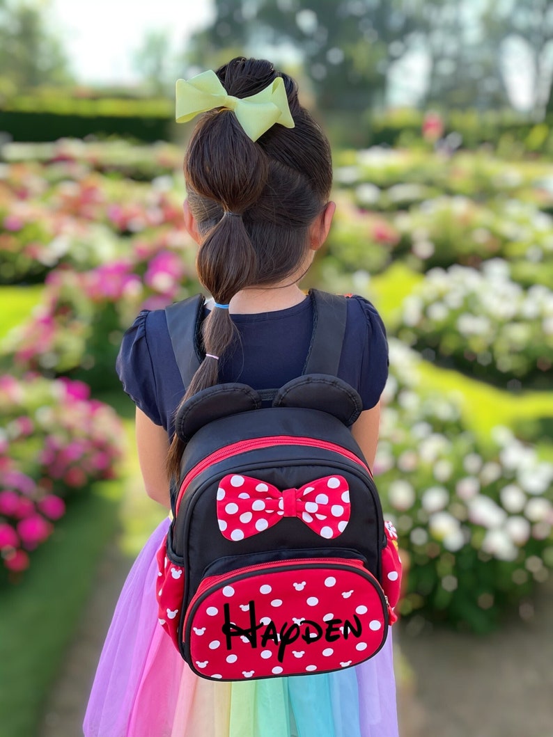 Personalized Mickey & Minnie Backpack Perfect for Disney Trip Family Disney Vacation Name on Backpack Custom Disney Bag image 1