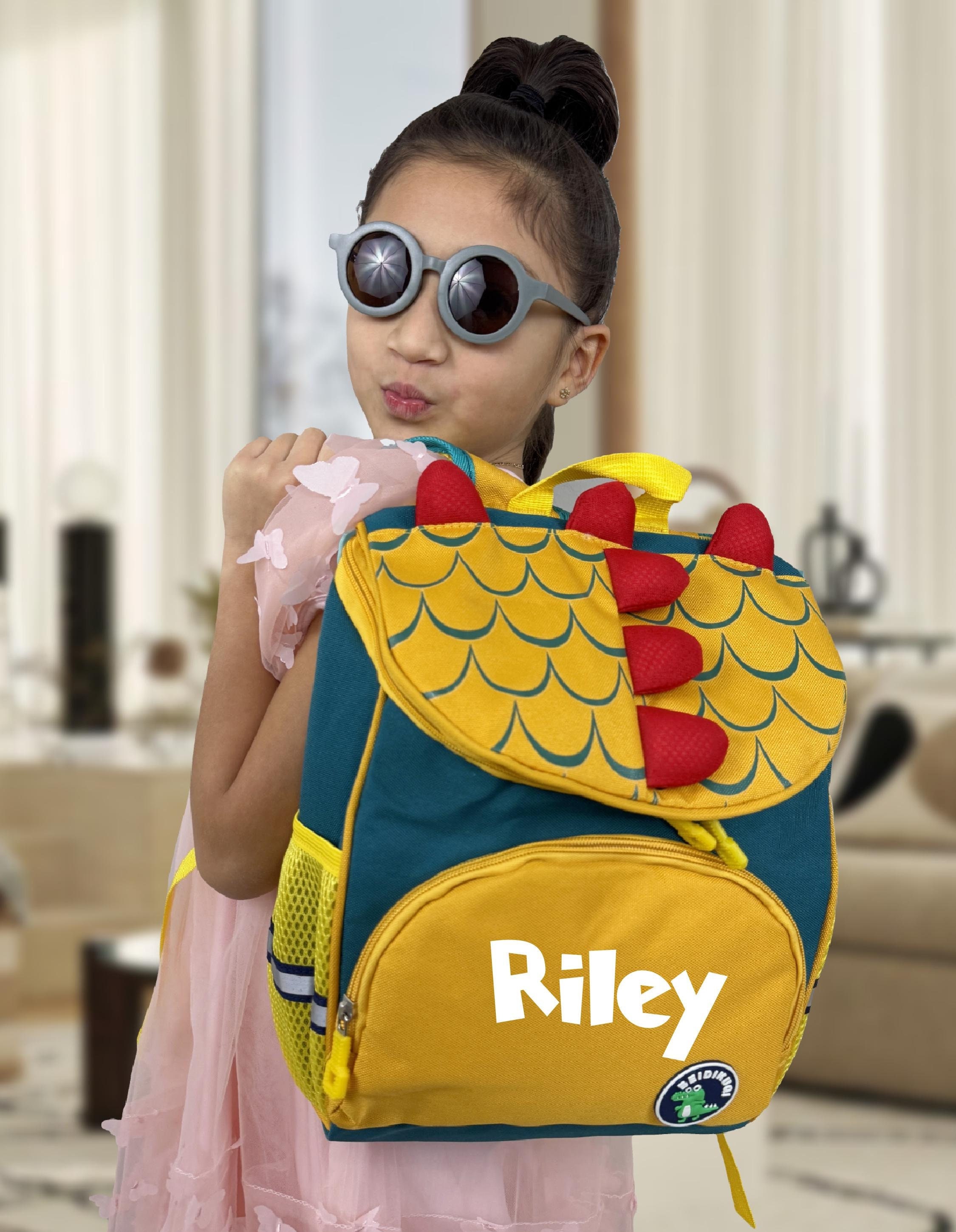 Vibrant Blue and Yellow Backpack with Playful Design Class Is In Backpack – Matilda Jane Clothing main image 2