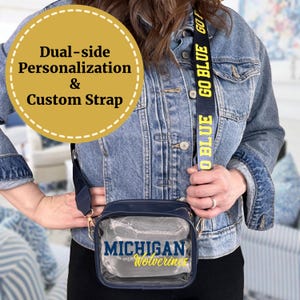 Design Your Strap Personalized Clear Crossbody Bag | Custom Clear Stadium Bag | College Gifts | Graduation Gifts | Gifts for Her