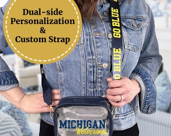 Design Your Strap Personalized Clear Crossbody Bag | Custom Clear Stadium Bag | College Gifts | Graduation Gifts | Gifts for Her