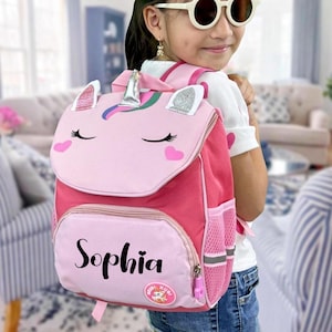 Sac à dos personnalisé Licorne pour enfants | Cartable pour filles | Cadeaux personnalisés | Sac à dos monogramme | Cadeaux pour filles | Retour à l'école