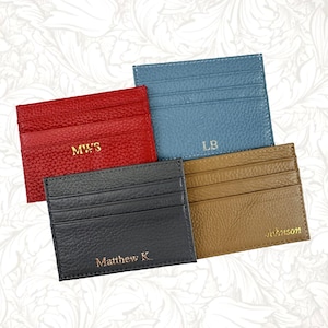 Personalized Genuine Leather Cardholder Wallet | Slim Wallet | Genuine Cowhide Leather | ID Card Wallet | Custom Wallet | Gifts