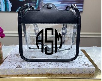Personalized Clear Crossbody Handbag | Thick Chain Crossbody | Stadium Approved | Concert Purse | Clear Purse | Custom Clear Bag for Stadium